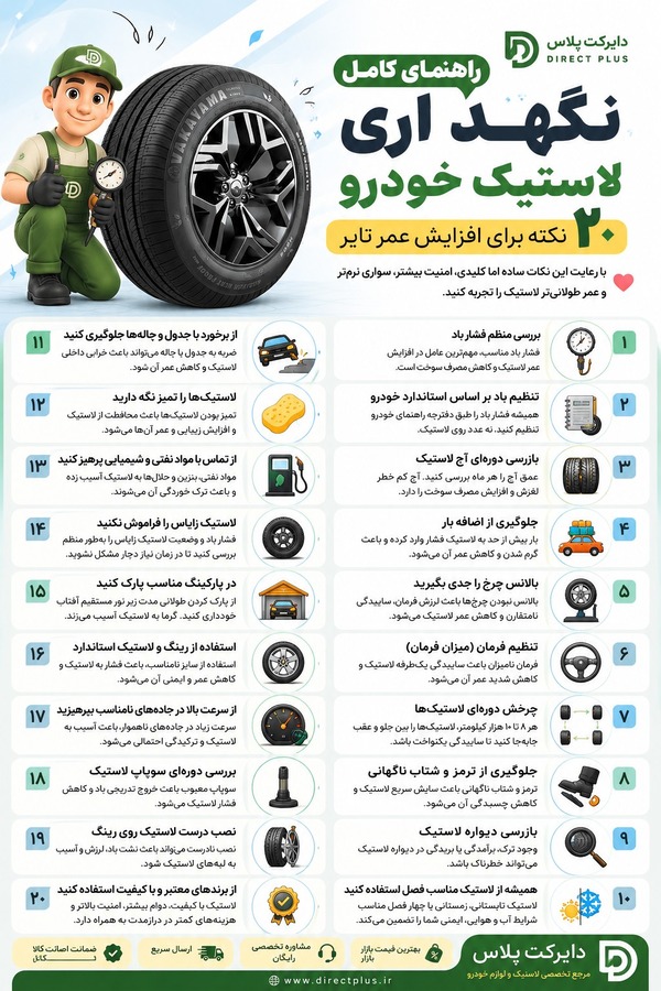 20 روش برای نگهداری از تایر